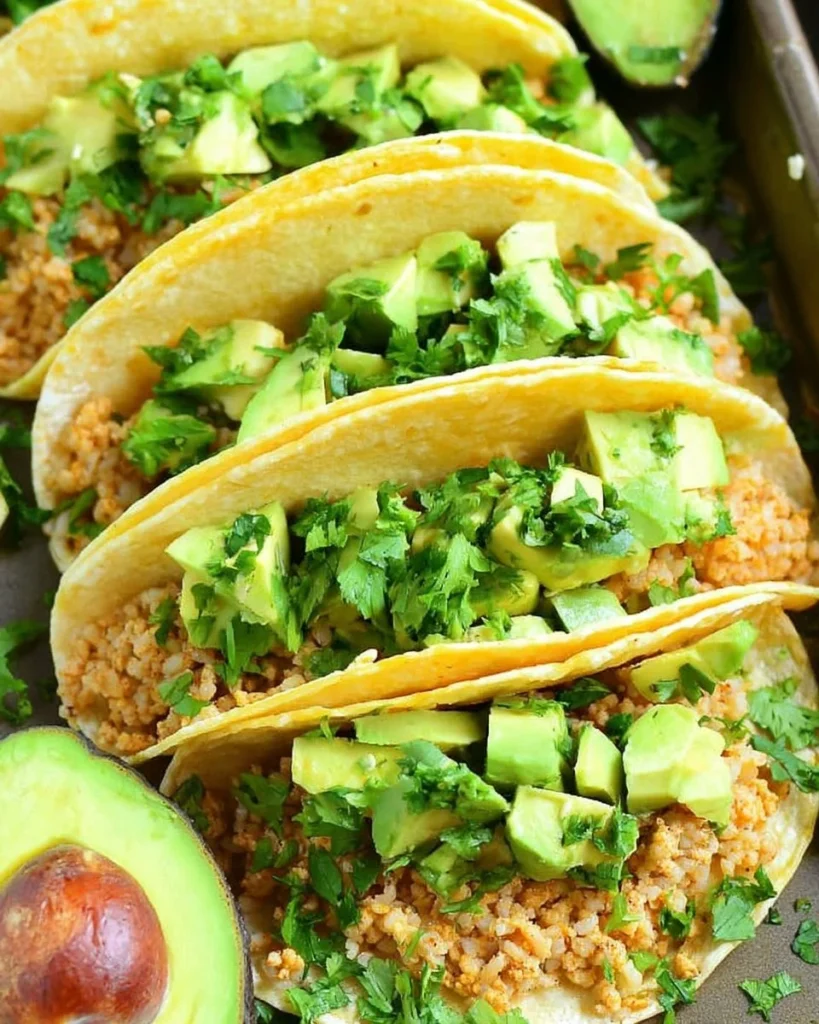 Delicious avocado turkey tacos with fresh ingredients and vibrant toppings.