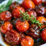 Balsamic stewed tomatoes simmered to perfection in a rich sauce