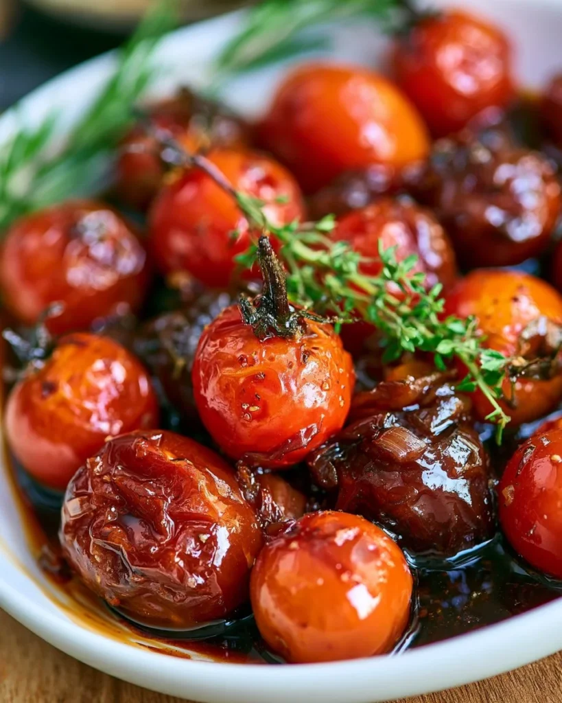 Balsamic stewed tomatoes simmered to perfection in a rich sauce