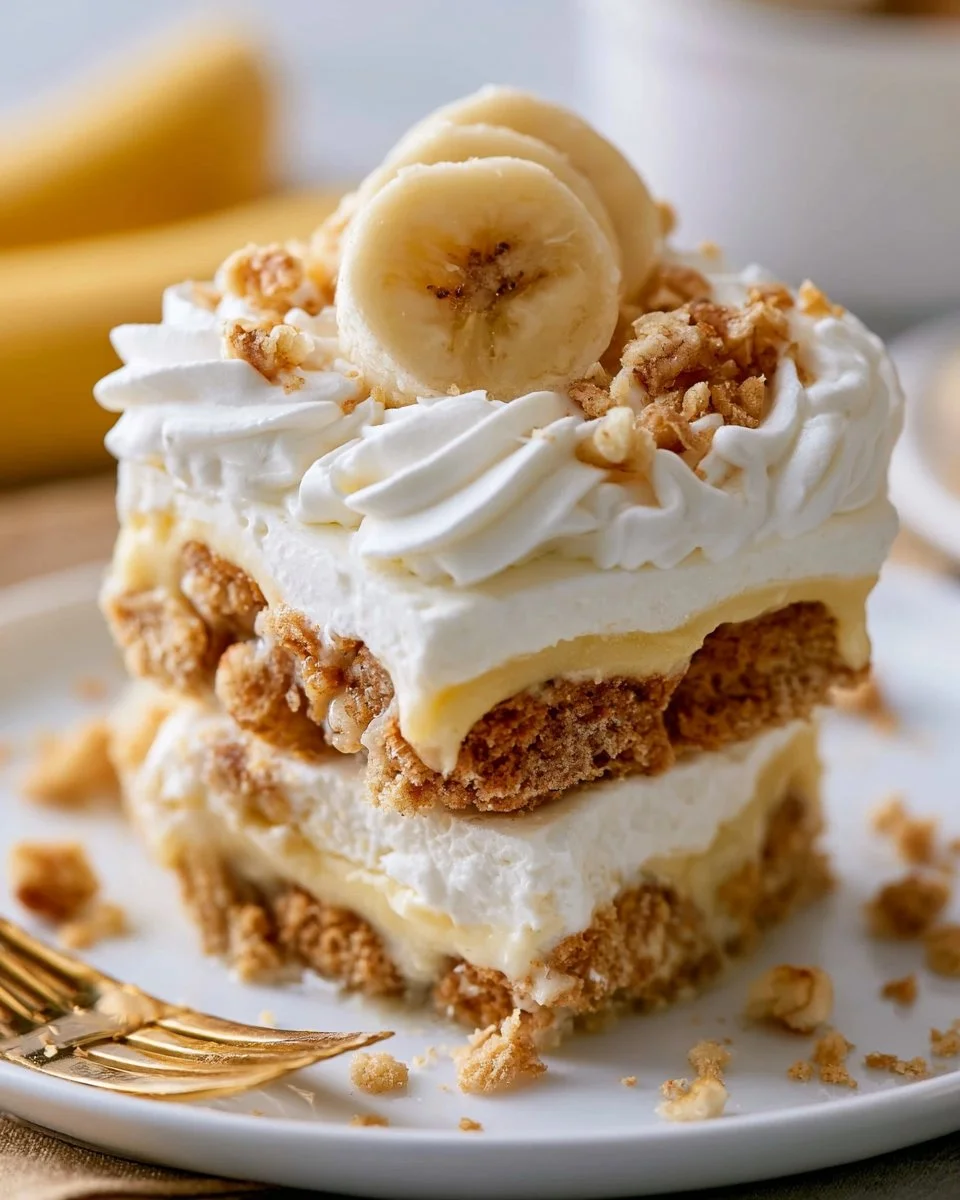Delicious Banana Cream Bars with a creamy filling and a golden crust