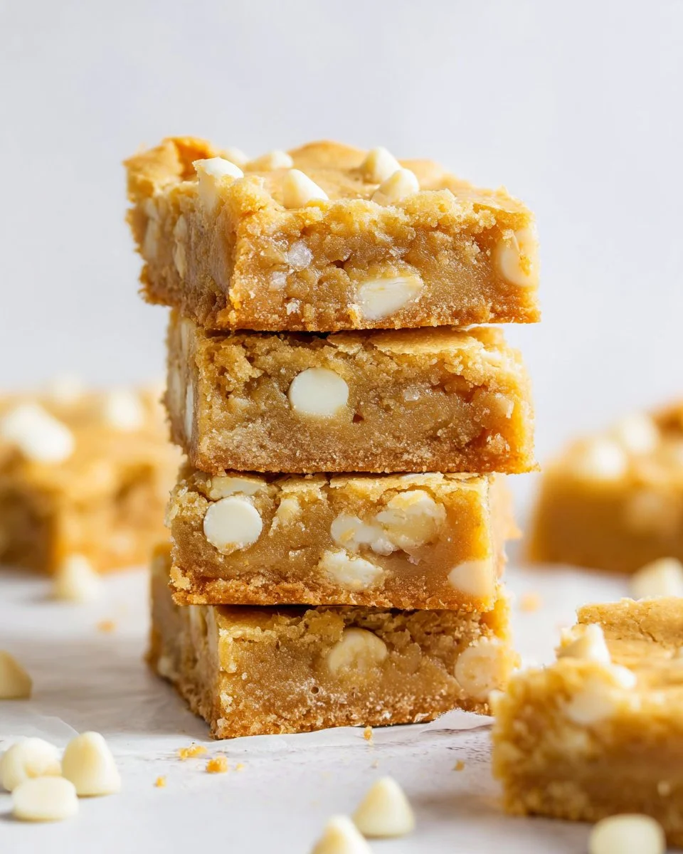 Delicious homemade blondies with chocolate chips and nuts
