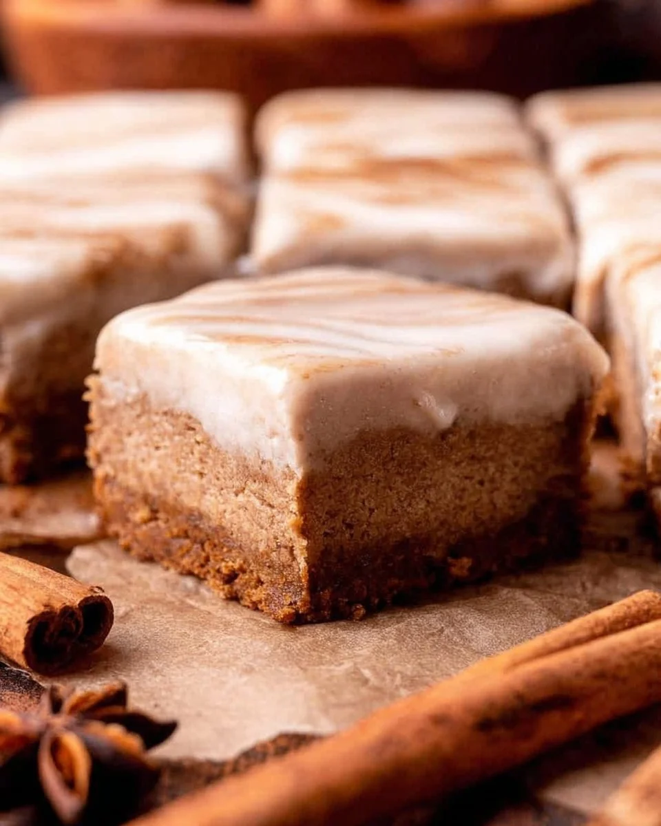 Chai cheesecake bars topped with spicy chai flavors and a creamy layer