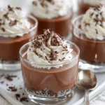 Delicious homemade chocolate mousse served in a elegant glass dish