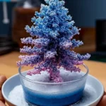 A beautiful baking soda crystal tree showcasing vibrant crystal formations.