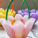 Adorable coffee filter Easter baskets crafted for spring celebrations