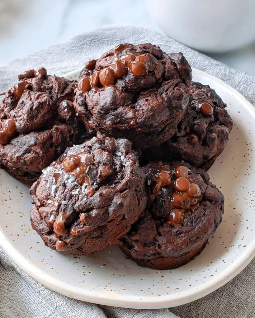 Delicious double chocolate protein muffins, perfect for a healthy snack.