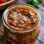 Bowl of easy charred cherry tomato salsa with fresh ingredients and vibrant colors