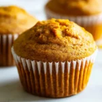 Delicious easy pumpkin muffins fresh out of the oven topped with spices