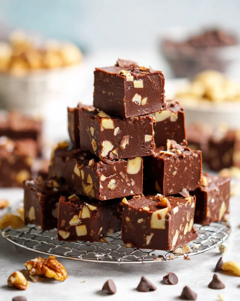 Delicious Fantasy Fudge dessert featuring chocolate and nuts