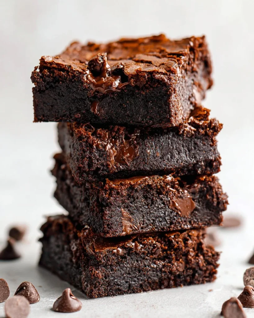 Delicious fudgy brownies with a rich chocolate texture