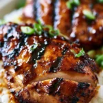 Deliciously grilled Bourbon Chicken served on a platter