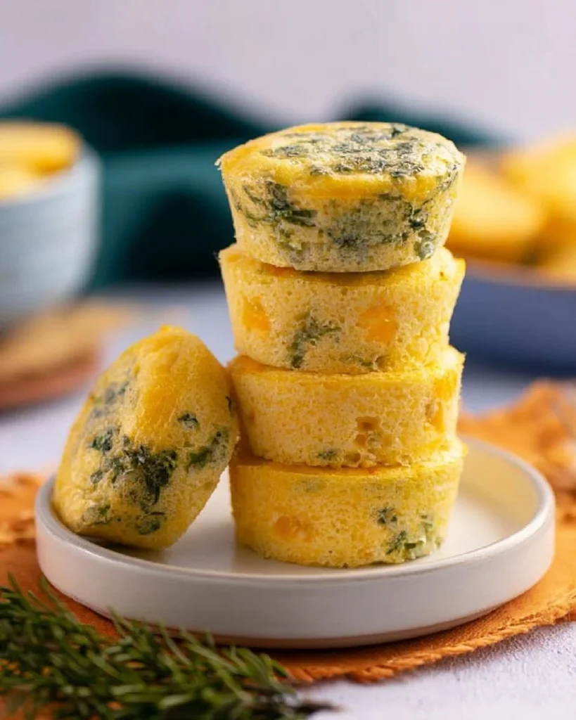 High-protein spinach cheese muffins baked for a healthy snack