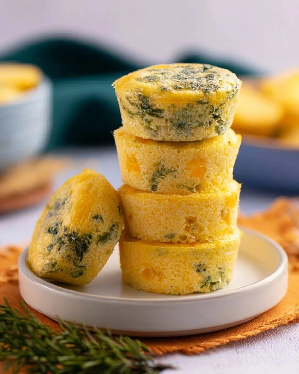 High-protein spinach cheese muffins baked for a healthy snack