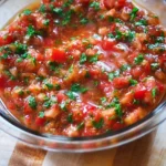 Fresh homemade bruschetta sauce made with tomatoes, basil, and garlic.