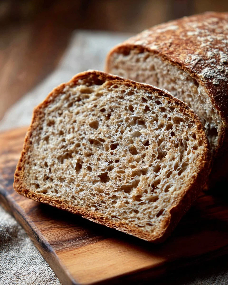 Homemade rye bread loaf with seeds and grains