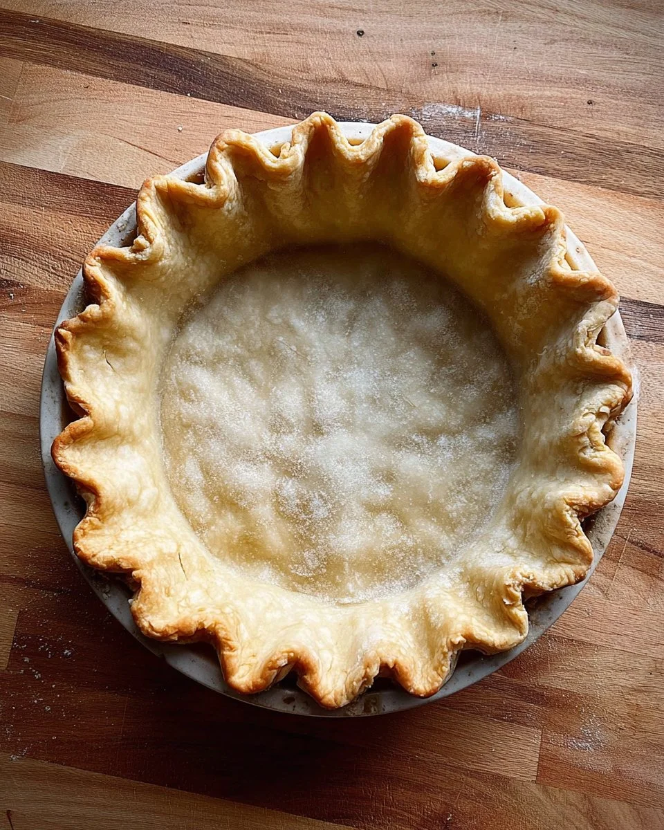 Perfectly parbaked pie crust ready for filling and baking.