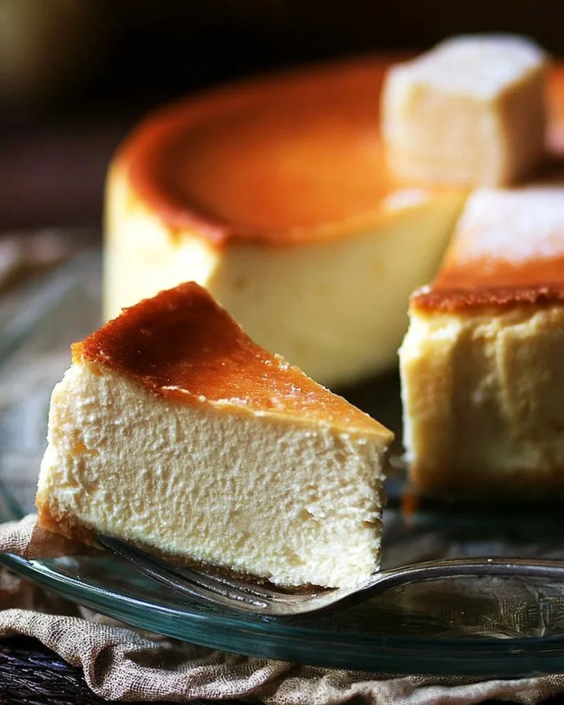 Slice of lemon-ricotta cheesecake topped with fresh lemon zest