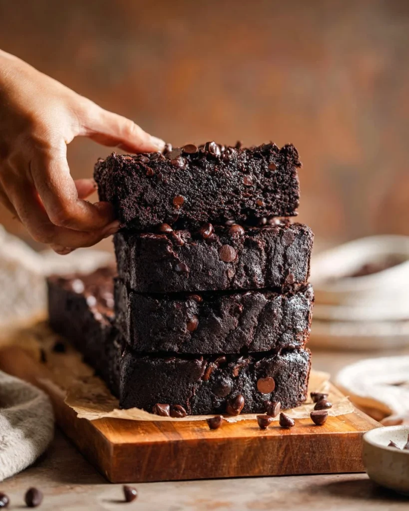 Moist chocolate pumpkin bread with rich chocolate and pumpkin flavors