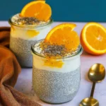 Delicious orange cream chia pudding served in a bowl