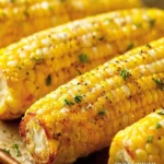 Delicious oven roasted corn served as a side dish