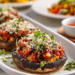 Delicious stuffed portabella mushrooms filled with savory ingredients