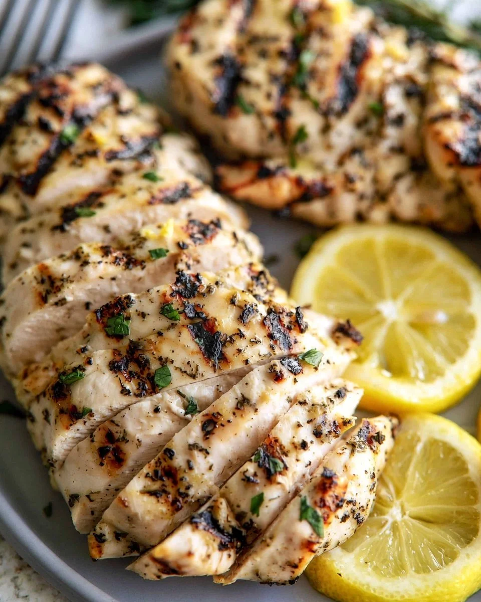 Delicious Greek chicken marinated with herbs and spices for grilling