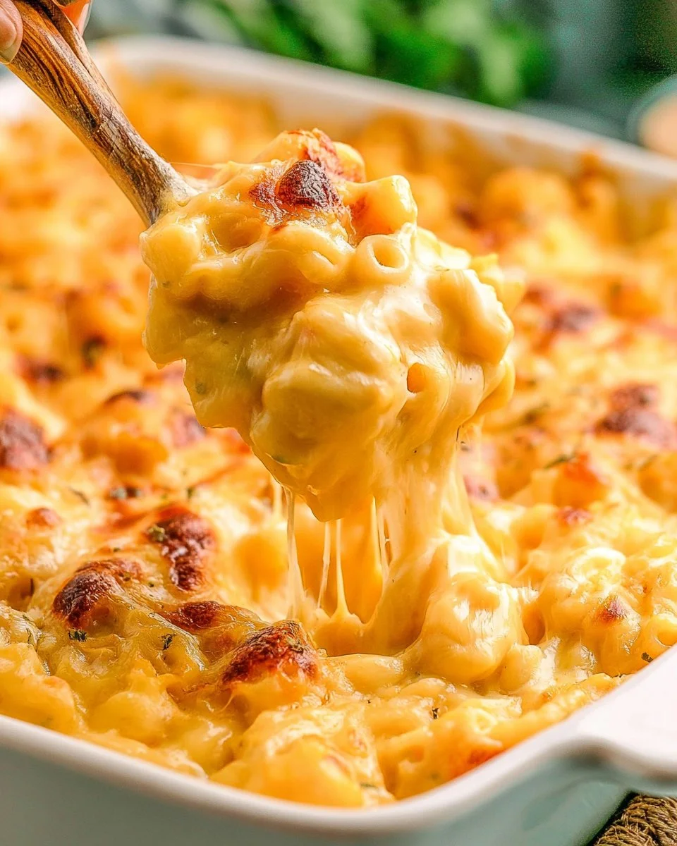Delicious bowl of Tini's Mac and Cheese topped with herbs and cheese