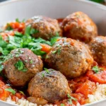 Moroccan style meatballs served with spices and herbs