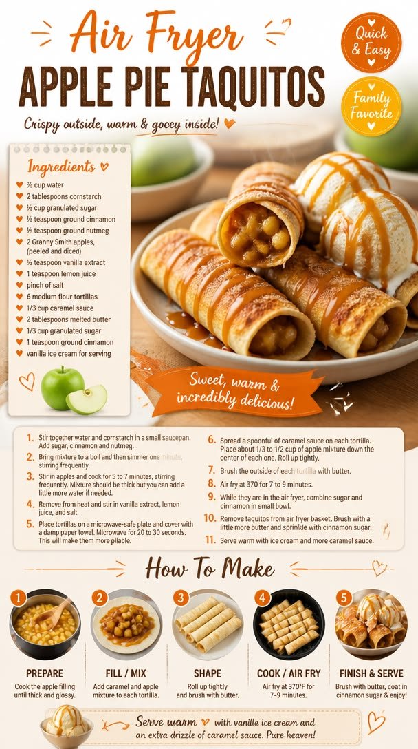 Air Fryer Apple Pie Taquitos