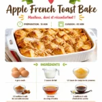 Delicious Apple French Toast Bake topped with cinnamon and apples