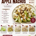 Delicious Apple Nachos topped with caramel and nuts on a plate