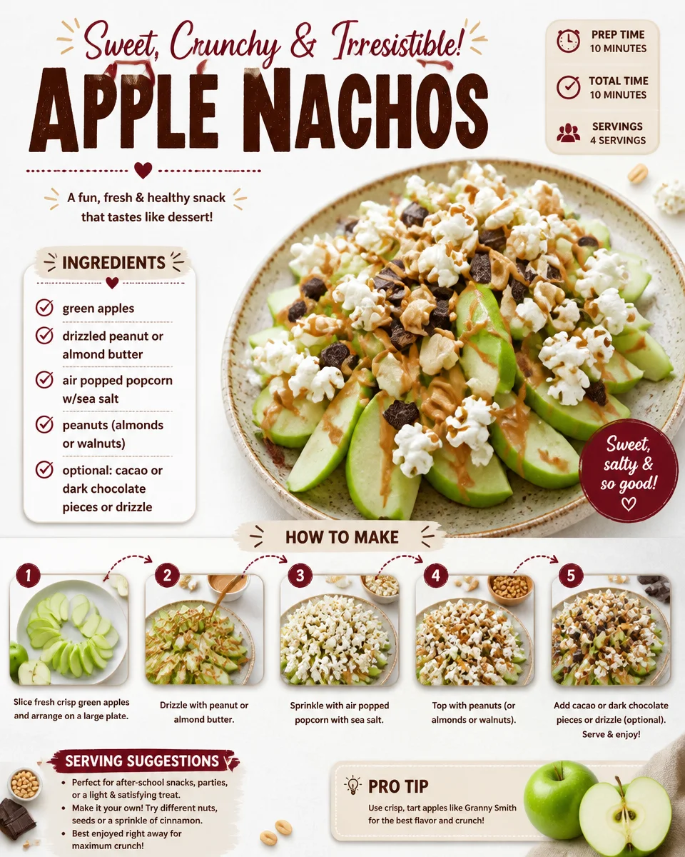 Delicious Apple Nachos topped with caramel and nuts on a plate