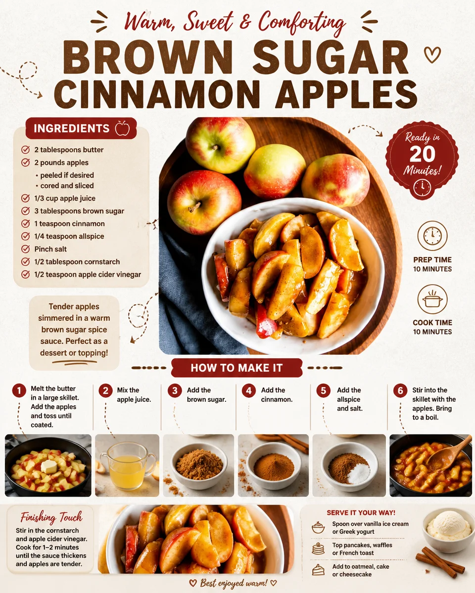 Delicious Brown Sugar Cinnamon Apples ready to be served in a bowl.