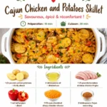 Cajun Chicken and Potatoes Skillet topped with fresh herbs and served in a skillet