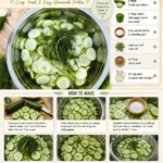 Homemade cucumber pickles in a jar with spices and fresh cucumbers