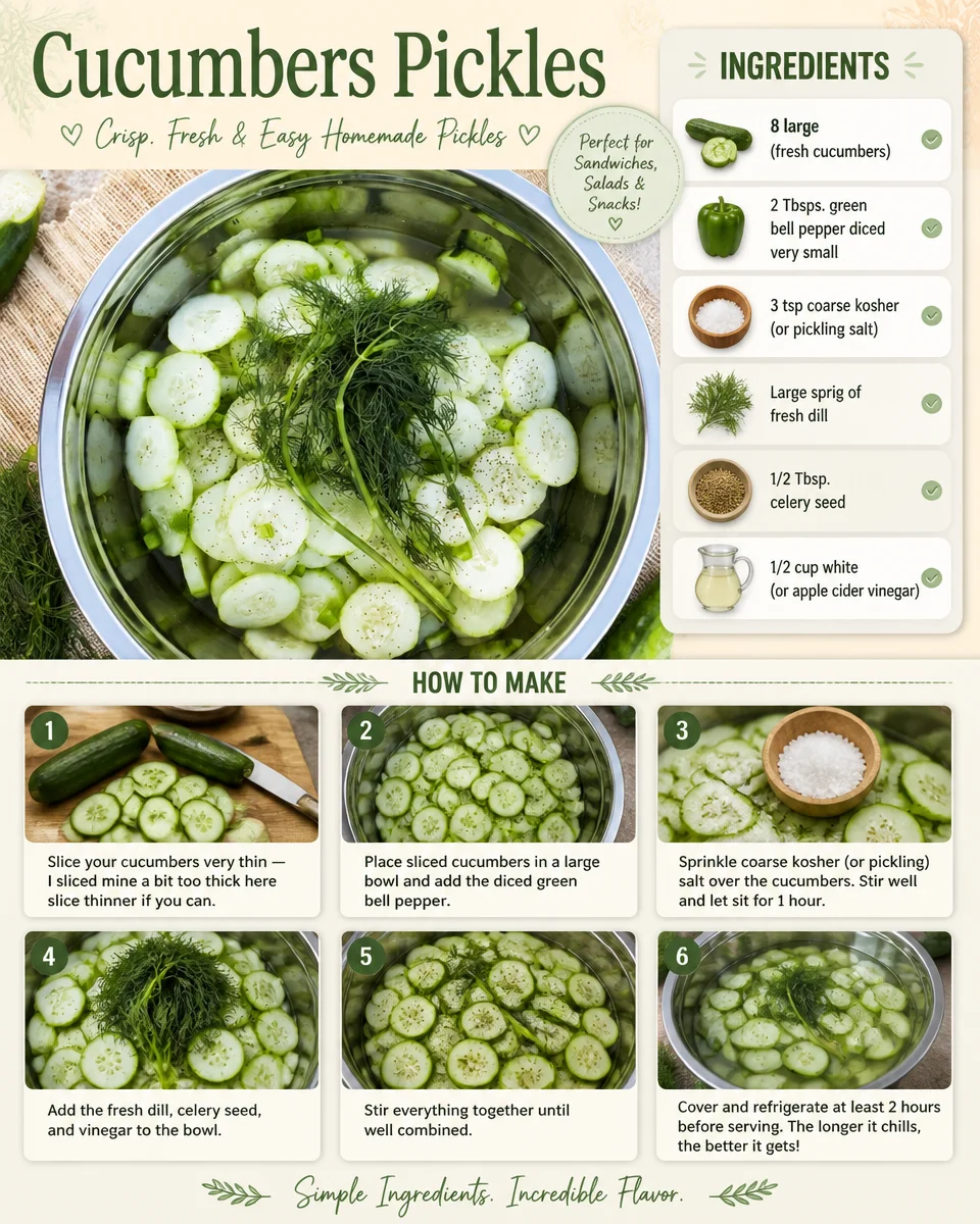 Homemade cucumber pickles in a jar with spices and fresh cucumbers