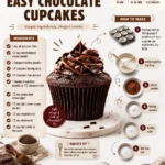 Delicious easy chocolate cupcakes topped with frosting