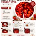 Fresh strawberry sauce drizzled over pancakes and desserts