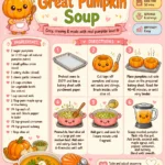 Bowl of homemade great pumpkin soup garnished with herbs and cream