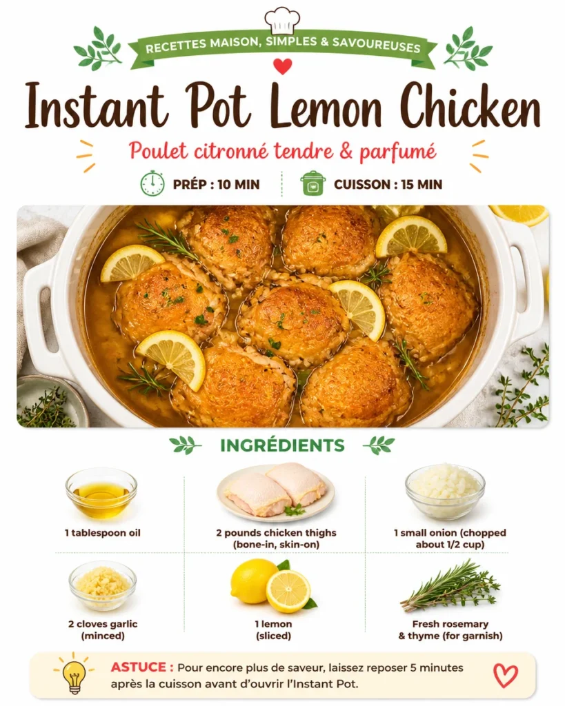 Deliciously cooked Instant Pot Lemon Chicken served on a plate
