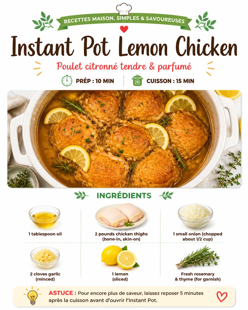 Deliciously cooked Instant Pot Lemon Chicken served on a plate